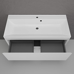 Style Line Тумба с белой раковиной Манхэттен 100 Plus эмаль белая матовая – фотография-4